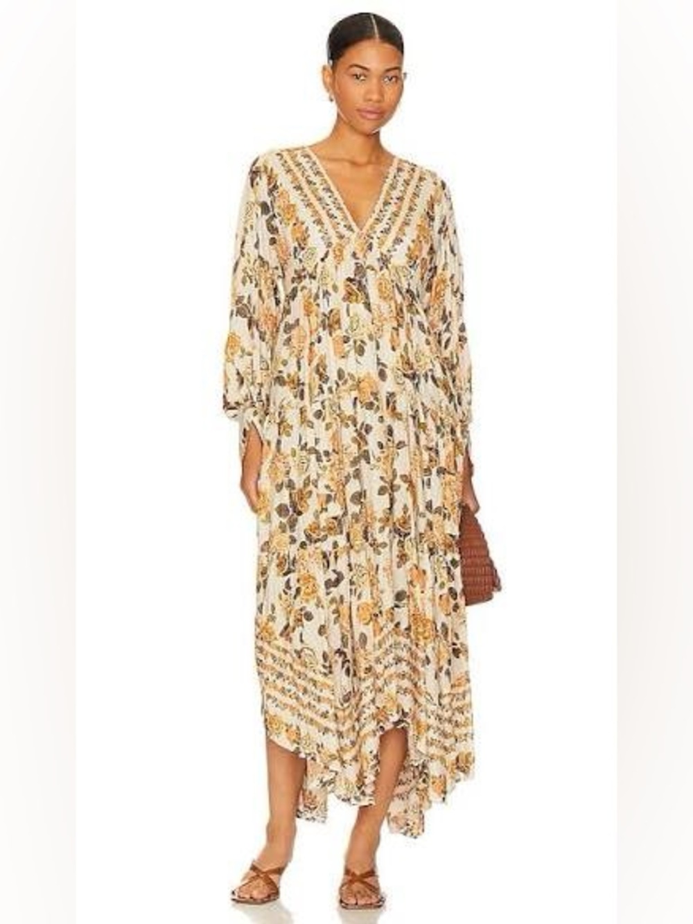 Free People Rows Of Roses Maxi Dress size Large - Picture 4 of 4